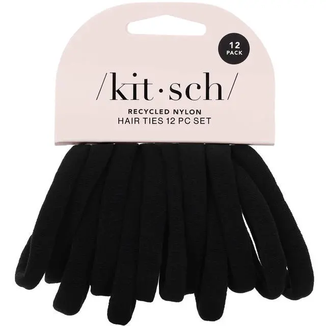 Main image of Elastic Hair Ties No Damage | Stretchable Hair Bands - Black, 12pcs