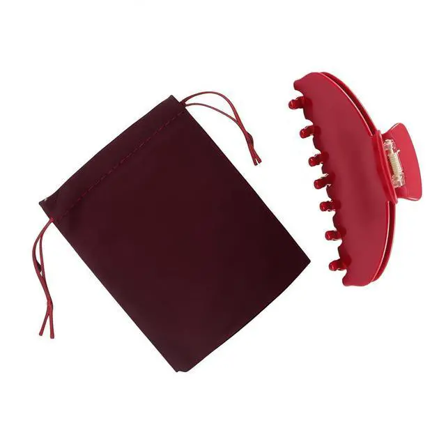 Alt view image 3 of 7 - Durable Acetate Hair Clips - 4-Inch Cherry Red Claw Clips for Fine and Thick Hair (Red)