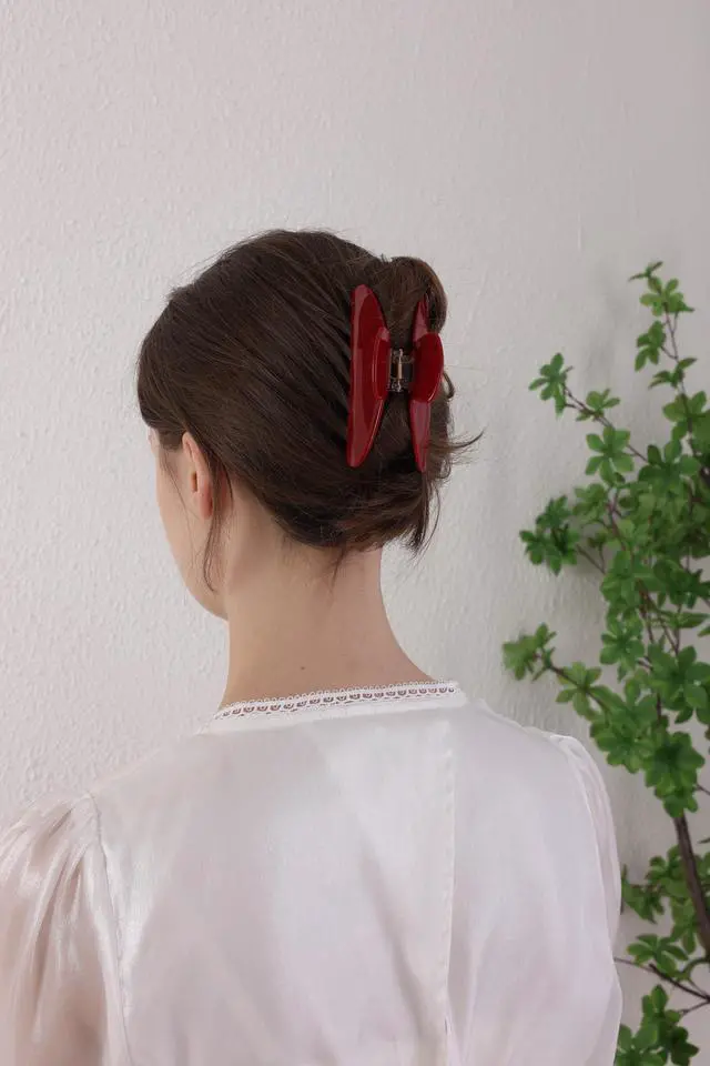 Alt view image 7 of 7 - Durable Acetate Hair Clips - 4-Inch Cherry Red Claw Clips for Fine and Thick Hair (Red)