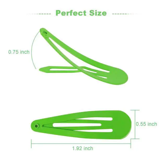 Alt view image 2 of 7 - 120 Pack Colorful Metal Snap Hair Clips, 2 Inch Hair Barrettes for Styling