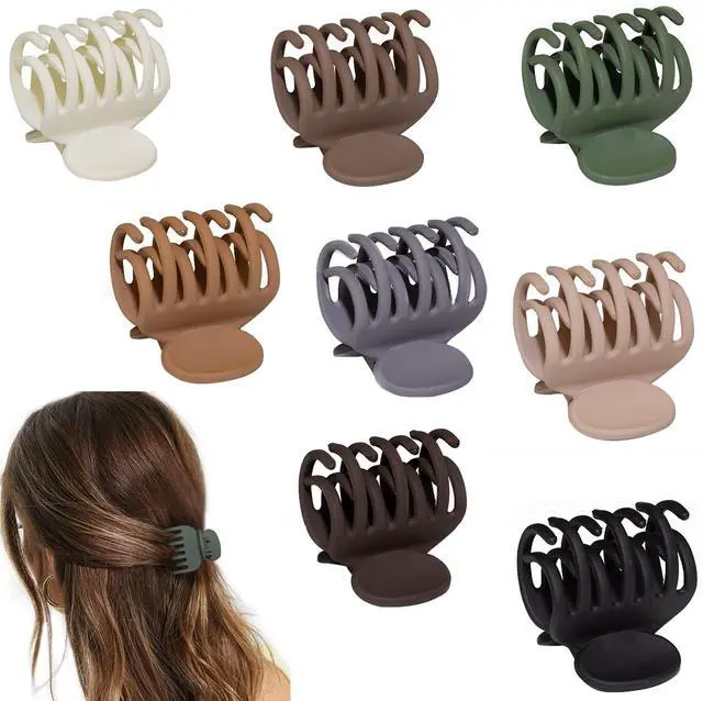 Main image of 1.6" Matte Small Double Row Teeth Hair Clips for Women Hair Claw Clips