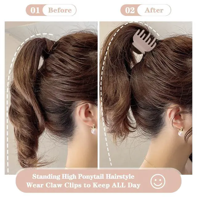 Alt view image 3 of 7 - 1.6" Matte Small Double Row Teeth Hair Clips for Women Hair Claw Clips
