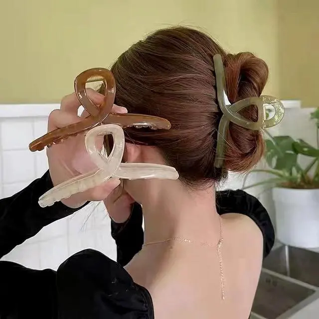 Alt view image 2 of 7 - Big Hair Claw Clips - Butterfly Hair Accessories for Women and Girls with Long, Thick Hair - Large 5.1 Jelly Clips, 4 Pcs, Mother's Day Gifts