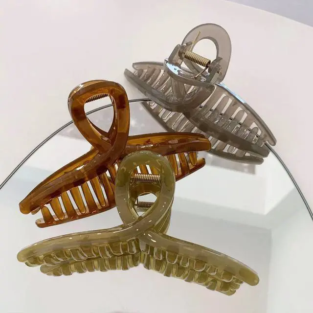 Alt view image 6 of 7 - Big Hair Claw Clips - Butterfly Hair Accessories for Women and Girls with Long, Thick Hair - Large 5.1 Jelly Clips, 4 Pcs, Mother's Day Gifts