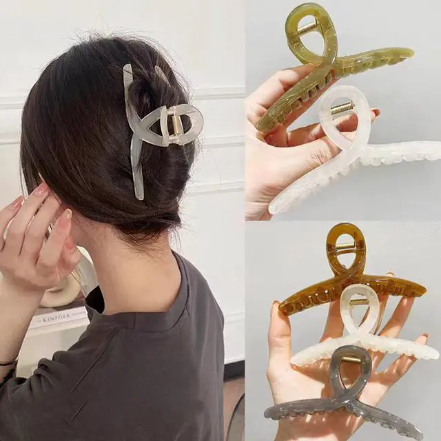 Alt view image 7 of 7 - Big Hair Claw Clips - Butterfly Hair Accessories for Women and Girls with Long, Thick Hair - Large 5.1 Jelly Clips, 4 Pcs, Mother's Day Gifts