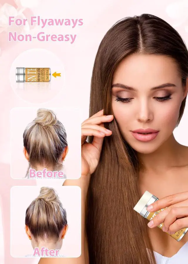 Alt view image 2 of 7 - Hair Wax Stick & Slick Back Hair Brush Frizz Control for Women & Kids, Non-Greasy & No Residue Smooths Flyaways, Creates Sleek Ponytails & Buns Styling Accessories & Teen Girl Gifts Trendy Stuff