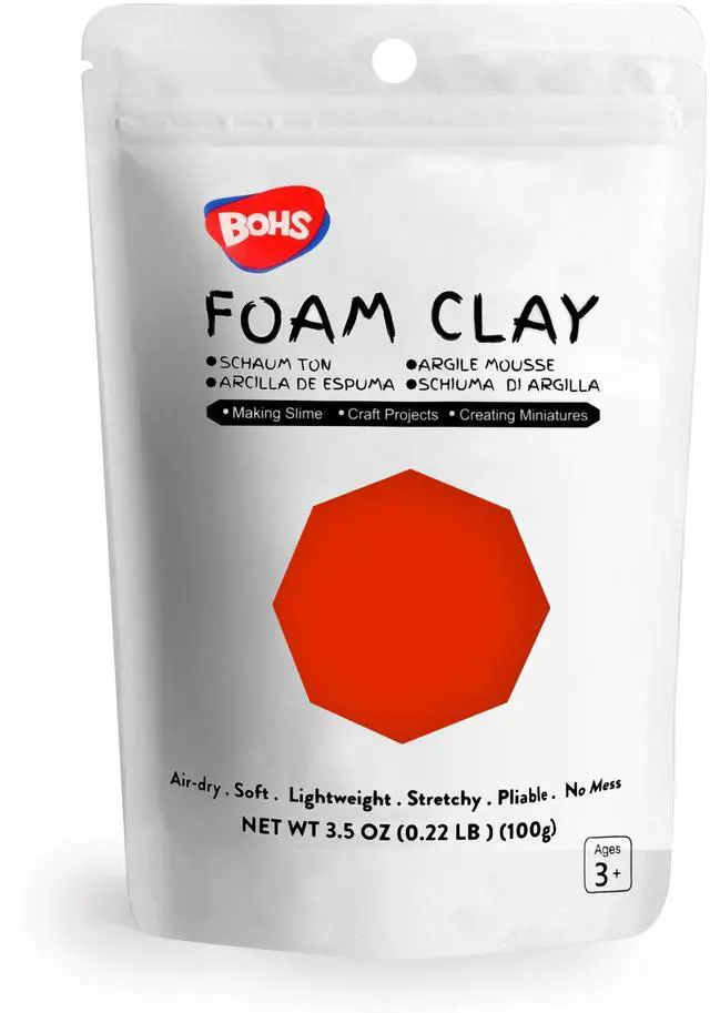 Main image of Red Foam Clay - Squishy,Soft, Air Dry -for School Project,Cosplay,Fake Bake, Slime Supplies-100 Grams