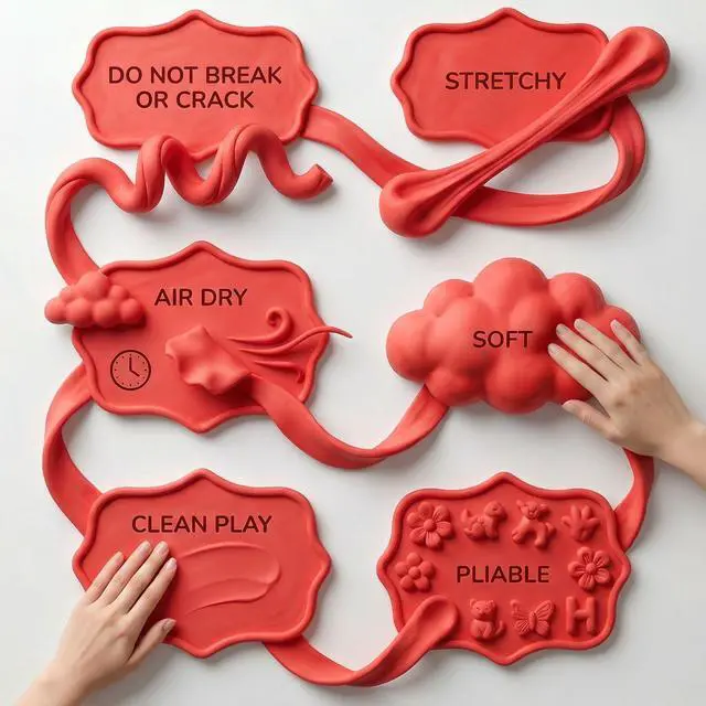 Alt view image 4 of 5 - Red Foam Clay - Squishy,Soft, Air Dry -for School Project,Cosplay,Fake Bake, Slime Supplies-100 Grams