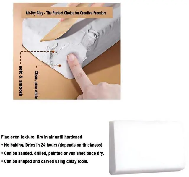Alt view image 2 of 3 - 2lb Air-Hardening Modeling Clay - Stone Air Dry Clay,Introductory Air Dry Modeling Clay for All Ages - Molding Clay for Sculpting,Great for Modeling,Sculpting,DIY Jewelry Making Projects
