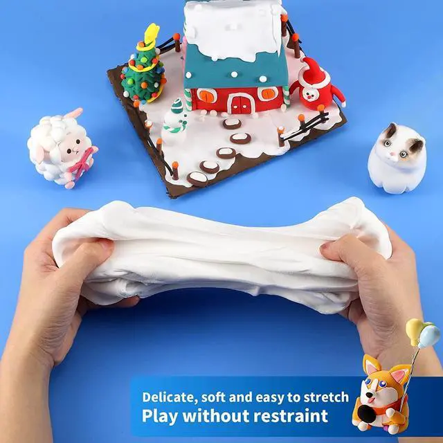 Alt view image 6 of 7 - 125g White Air Dry Clay, 4.41 oz Foam Magic Modeling Clay for Kids