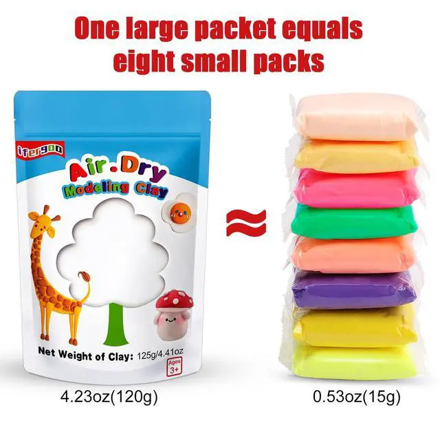 Alt view image 3 of 7 - 125g Foam Magic Modeling Clay, 4.41 oz White Air Dry Clay for Kids