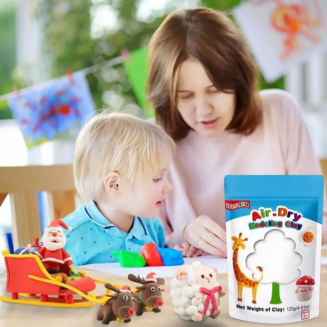 Alt view image 4 of 7 - 125g Foam Magic Modeling Clay, 4.41 oz White Air Dry Clay for Kids