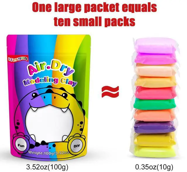 Alt view image 3 of 7 - 100g White Air Dry Clay, 3.5oz DIY Creative Modeling Clay for Kids