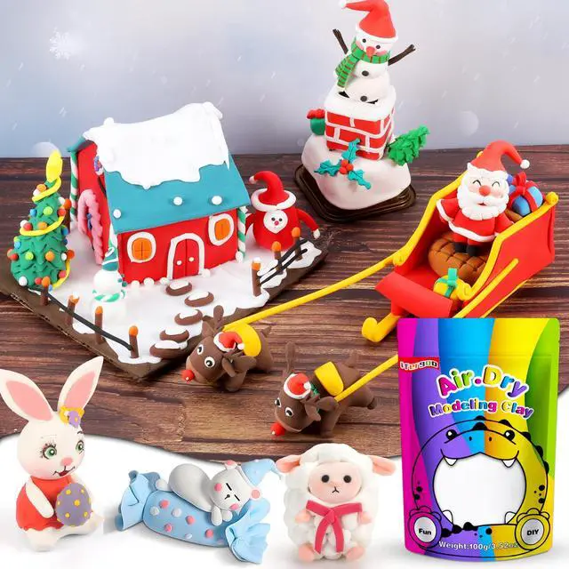 Alt view image 4 of 7 - 100g White Air Dry Clay, 3.5oz DIY Creative Modeling Clay for Kids