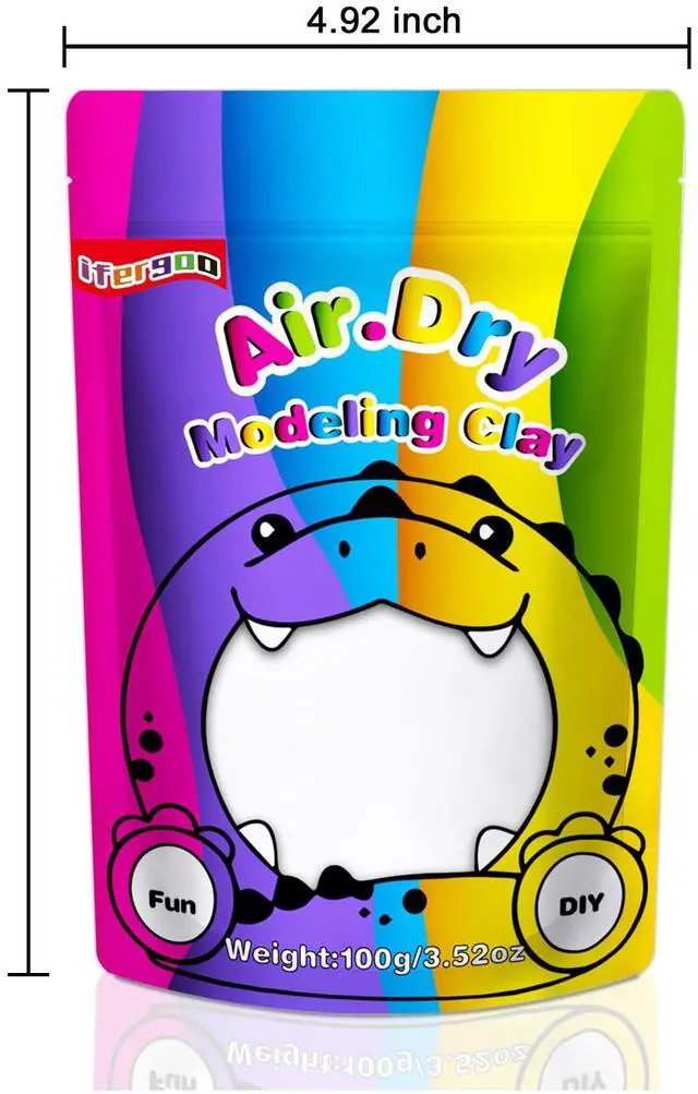Alt view image 7 of 7 - 100g White Air Dry Clay, 3.5oz DIY Creative Modeling Clay for Kids