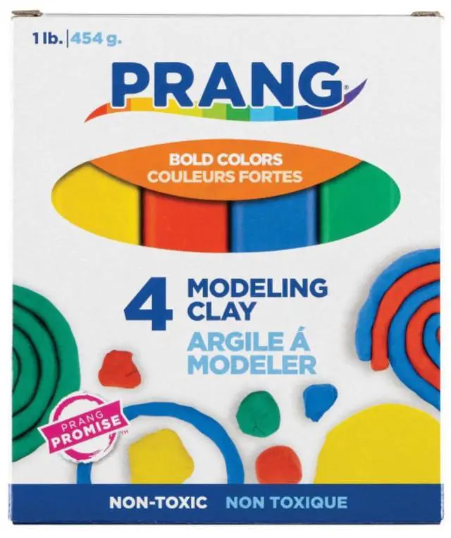 Main image of Modeling Clay Set, 4 Colored Clay Blocks per Set, 0.25 Pounds Each, Red, Yellow, Green and Blue (00740)