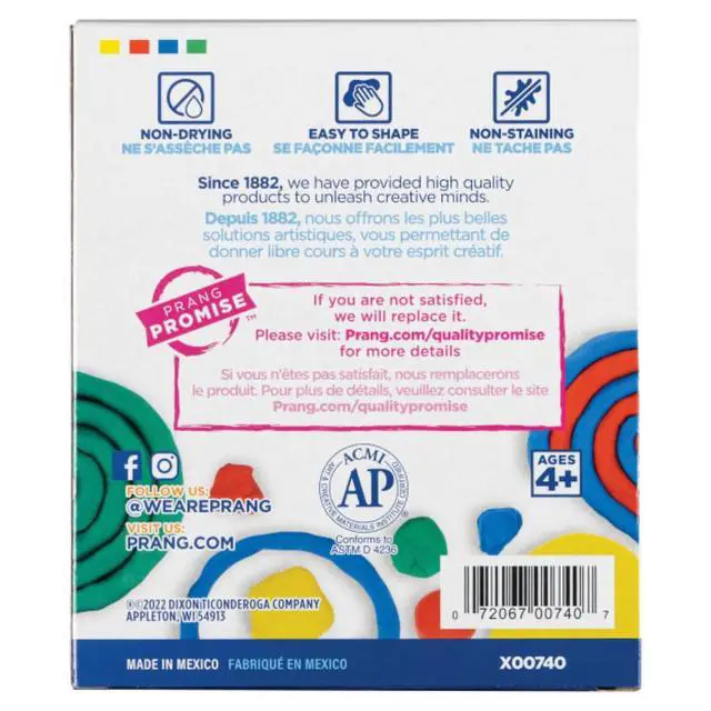Alt view image 2 of 4 - Modeling Clay Set, 4 Colored Clay Blocks per Set, 0.25 Pounds Each, Red, Yellow, Green and Blue (00740)