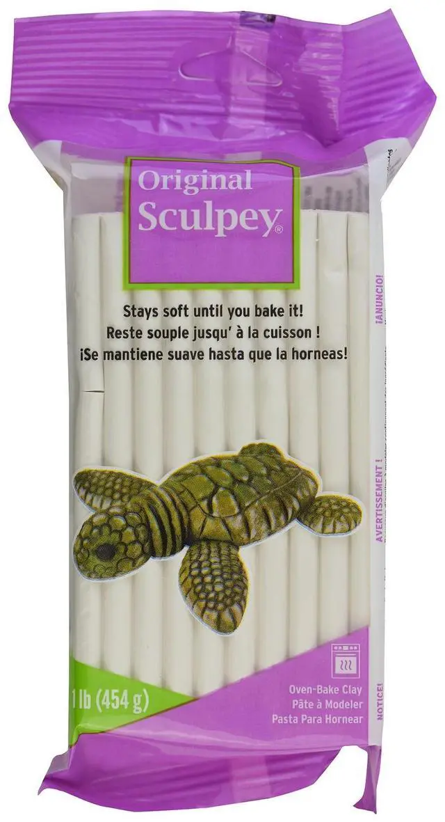Main image of Original White Polymer Oven Bake Clay - 1 lb Modeling Clay for