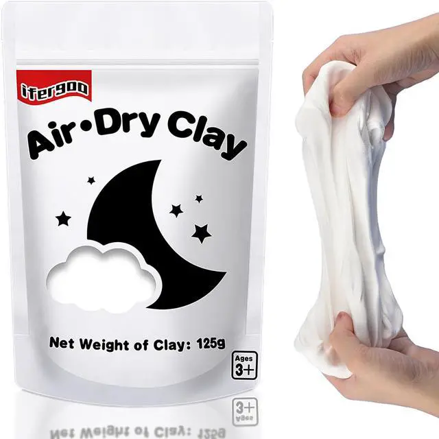 Main image of 125g White Air Dry Clay, 4.41 oz Foam Magic Modeling Clay for Kids