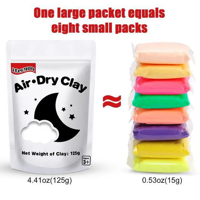 Alt view image 4 of 7 - 125g White Air Dry Clay, 4.41 oz Foam Magic Modeling Clay for Kids