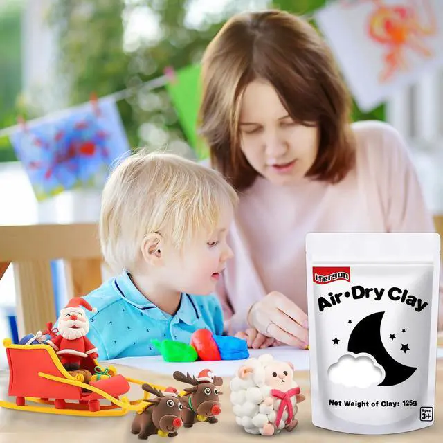 Alt view image 7 of 7 - 125g White Air Dry Clay, 4.41 oz Foam Magic Modeling Clay for Kids