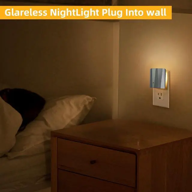 Alt view image 6 of 7 - Plug in Night Lights for wall, Dawn to Dusk 3 Pack (Silver) | Indoor Nightlights with Warm White for Stairs, Hallway, Living Room, Kitchen, Entrance, Bathroom, Office