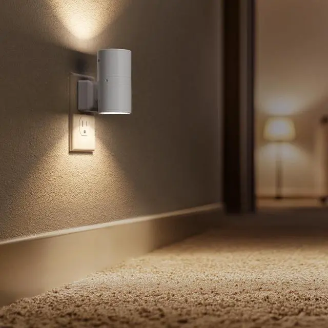 Alt view image 5 of 6 - Night Lights Plug into Wall, Modern LED Night Light Plug in | Dusk to Dawn Sensor, Soft White 3000K, 0-100LM Adjustable Brightness, Dimmable NightLight, Stairway, Hallway, Bedroom, 2 Pack