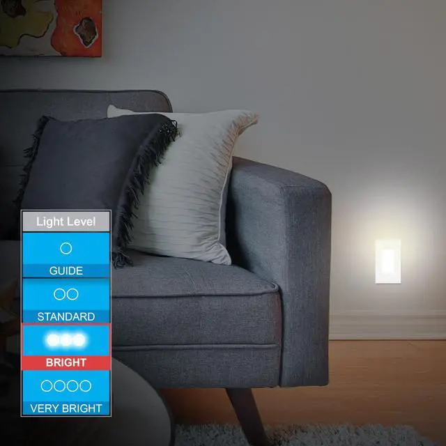 Alt view image 2 of 7 - Slimline CoverLite LED Night Light, Plug-in, Dusk to Dawn | Modern Outlet Cover, UL Certified, Ideal for Bedroom, Nursery, Bathroom, Hallway, 10215