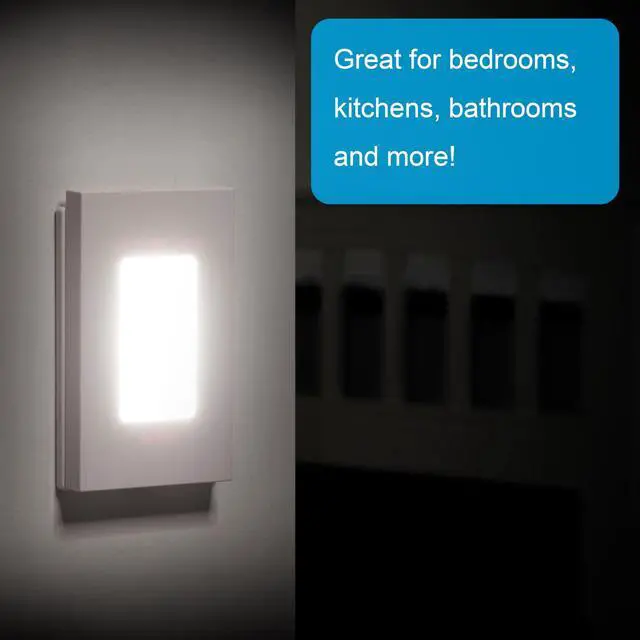 Alt view image 3 of 7 - Slimline CoverLite LED Night Light, Plug-in, Dusk to Dawn | Modern Outlet Cover, UL Certified, Ideal for Bedroom, Nursery, Bathroom, Hallway, 10215