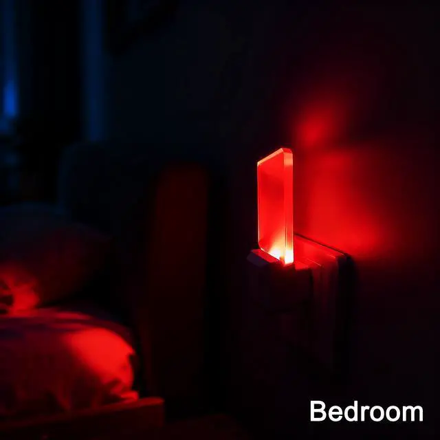 Alt view image 7 of 7 - Red Night Lights Plug in 2 Pack, 0.5W with Dusk to Dawn Sensor, Auto On/Off | Red Light Night Light, LED Night Light Plug into Wall Pefect for Babyroom, Bedroom, Bathroom
