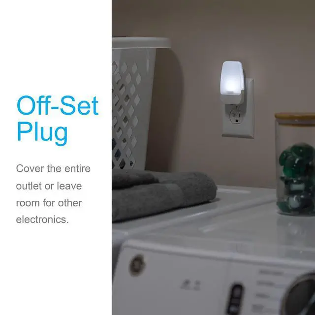 Alt view image 3 of 7 - Plug in Night Light with Dusk to Dawn Sensor, 2 Pack | Night Lights Plug Into Wall, Daylight 5000K Light for Bedroom, Bathroom, and Nursery, UL Certified, Energy Efficient
