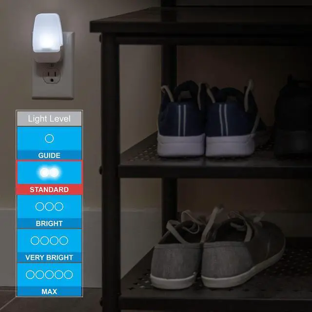 Alt view image 5 of 7 - Plug in Night Light with Dusk to Dawn Sensor, 2 Pack | Night Lights Plug Into Wall, Daylight 5000K Light for Bedroom, Bathroom, and Nursery, UL Certified, Energy Efficient