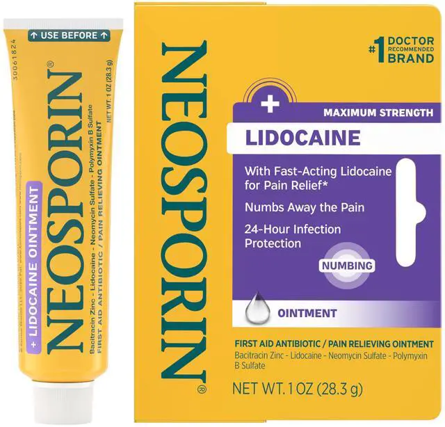 Main image of Lidocaine Pain Relief Triple Antibiotic Ointment, 1 oz | 24-Hour Infection Protection, First Aid Topical Analgesic for Minor Cuts, Scrapes & Burns, Fast-Acting Maximum Pain Relief