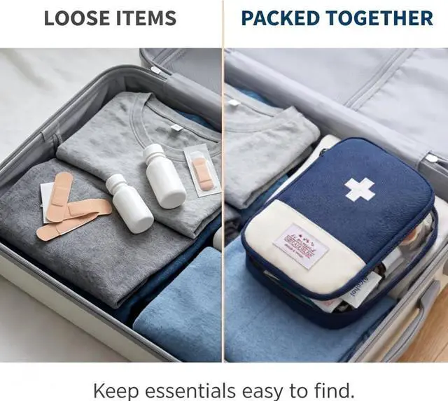 Alt view image 5 of 7 - 4 Pcs Travel First Aid Pouch,Empty Mini First Aid Pouch, Portable Outdoor First Aid Medical Rescue Bag Multi-Function Emergency Medicine Storage Organizer Bag Health and Household Supplies (Small)