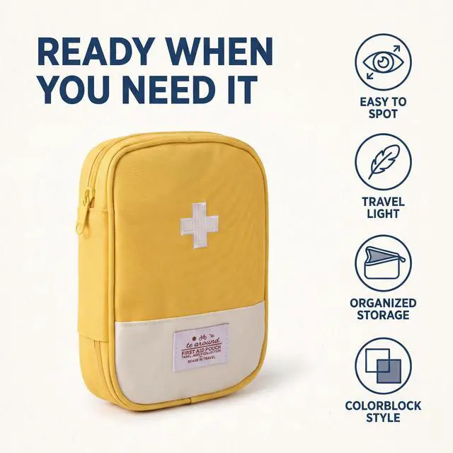 Alt view image 4 of 7 - 4 Pcs Travel First Aid Pouch,Empty Mini First Aid Pouch, Portable Outdoor First Aid Medical Rescue Bag Multi-Function Emergency Medicine Storage Organizer Bag Health and Household Supplies (Small)