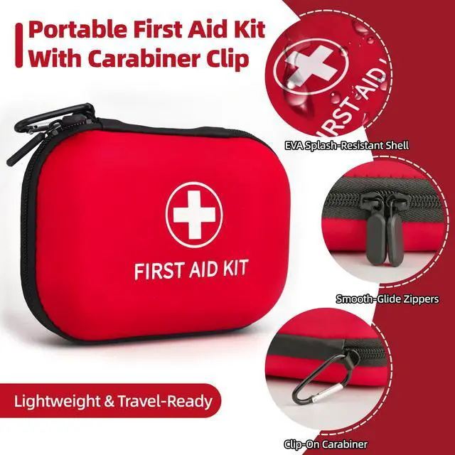 Alt view image 5 of 7 - New Upgraded 181 Pieces Mini First Aid Kit Water Resistant Small Travel First Aid Kit Portable Emergency First Aid Kits for Home Car Camping Boat Hiking Outdoor Daily Use