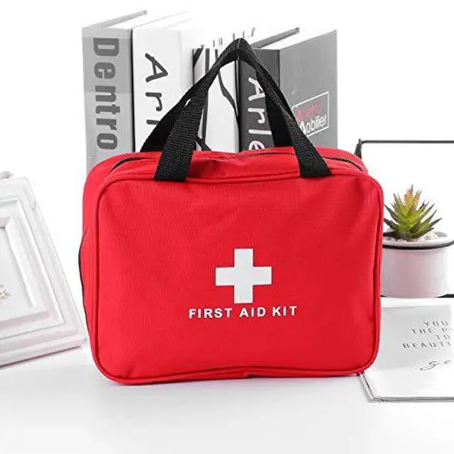 Alt view image 3 of 7 - First Aid Bag First Aid Kit Empty Medical Storage Bag Red Trauma Bag for Emergency First Aid Kits Car Workshop Cycling Outdoors (Red 1PC)