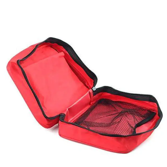 Alt view image 5 of 7 - First Aid Bag First Aid Kit Empty Medical Storage Bag Red Trauma Bag for Emergency First Aid Kits Car Workshop Cycling Outdoors (Red 1PC)