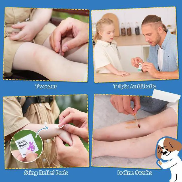 Alt view image 7 of 7 - First Aid Kit for Kids, Small Pocket Size Medical Kit with Cute Bnadages, Tools for Daily Emergencies, Organized Pouch for Toddler & Children, Home, Camping, Travel, Playground(Purple)