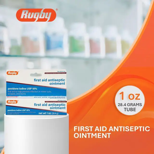 Alt view image 2 of 7 - First Aid Antiseptic Ointment, Povidone Iodine USP 10%, 1 Oz | Helps Prevent Infection in Minor Cuts, Scrapes and Burns, Helps Provide Antiseptic Care for Minor Wounds, No-Mess Application