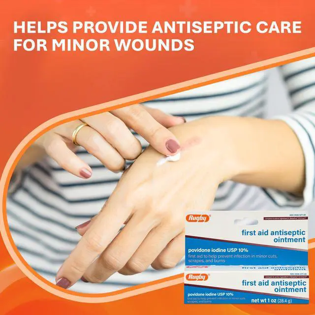 Alt view image 5 of 7 - First Aid Antiseptic Ointment, Povidone Iodine USP 10%, 1 Oz | Helps Prevent Infection in Minor Cuts, Scrapes and Burns, Helps Provide Antiseptic Care for Minor Wounds, No-Mess Application