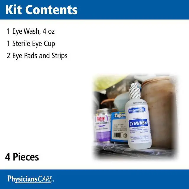 Alt view image 3 of 6 - 6-Piece Eye Wash Kit with Oval Eye Pads, First Aid Adhesive Strips, Emergency Eye Rinse & Eye Wash Cup