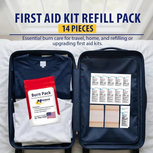 Alt view image 4 of 7 - First Aid Kit Refill Burn Care Refill Pack | Convenient & Portable | Essential refill pack replenishes your first aid kit with quality burn care supplies, keeping you prepared for emergencies.