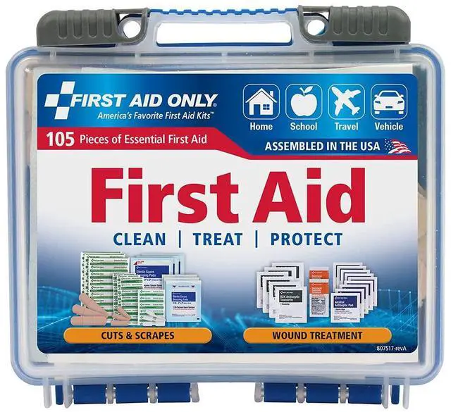 Main image of 91249 On-The-Go All-Purpose Emergency First Aid Kit for Car, Travel, Home and Business, 105 Pieces