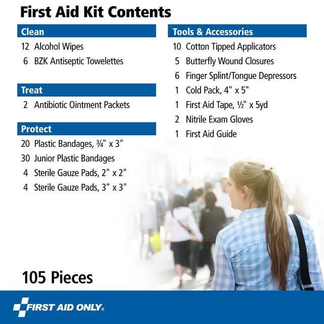Alt view image 2 of 7 - 91249 On-The-Go All-Purpose Emergency First Aid Kit for Car, Travel, Home and Business, 105 Pieces