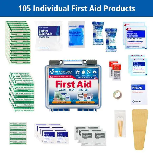 Alt view image 3 of 7 - 91249 On-The-Go All-Purpose Emergency First Aid Kit for Car, Travel, Home and Business, 105 Pieces
