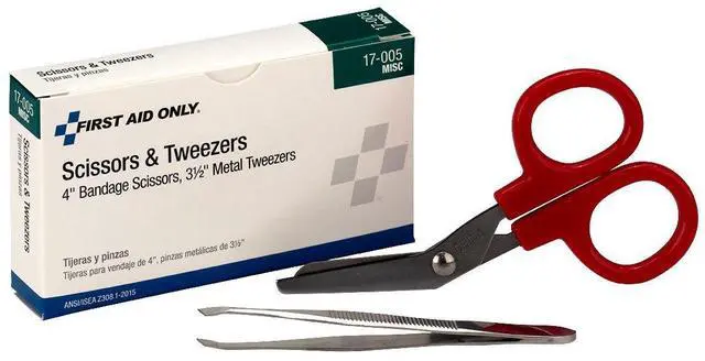Main image of 17-005 Bandage Scissors and Forceps Tweezers Set for First Aid and More