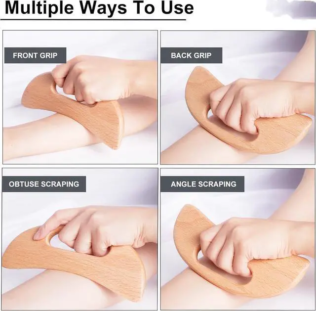Alt view image 5 of 7 - 2Pcs Muscle Scraper Tool Set - Stainless Steel+Wooden Gua Sha for Physical Therapy & Deep Tissue Massage, Body Gua Sha Tools,Fascia Massage Tools for Soft Tissue Therapy