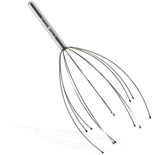 Main image of Scalp Massager Silver - Manual Head Scratcher for Stress Relief | Manual Head Massager With 12 Flexible Wire Fingers And Soft Rubber Tips For Gentle Hair Stimulation & Soothing Scalp Massage