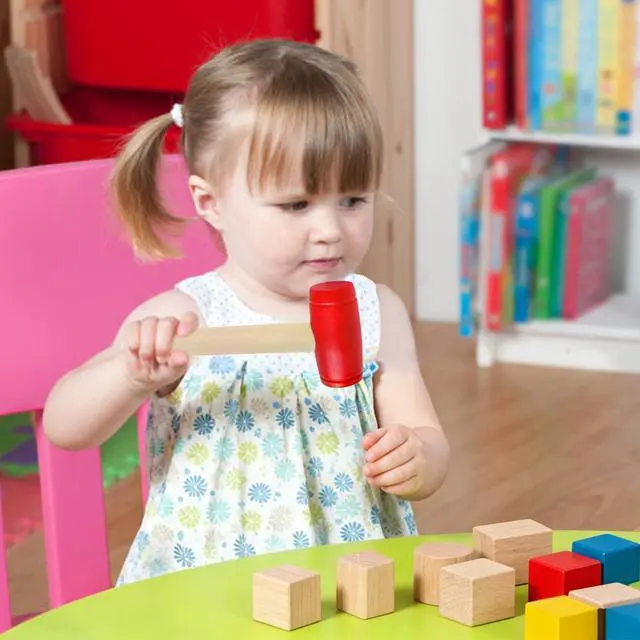 Alt view image 2 of 7 - 1Pcs Toy Hammer Simulation Wooden Hammers Plastic Toddler Hammer SmallPortable Kids Maintenance Tools Toys Pretend Fake Mallet Hammers for Boys Girls